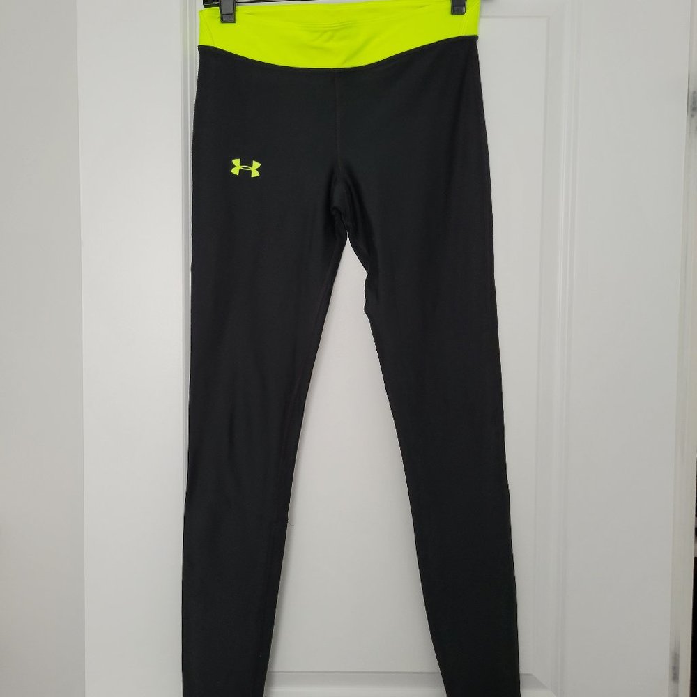 Under Armour running leggings tights S black yellow